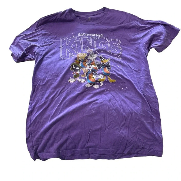Junk Food Clothing size large Sacramento Kings Space Jam purple T-shirt - Picture 1 of 4